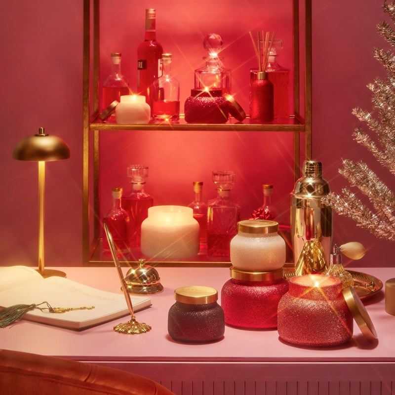 Capri Blue Jumbo Glam Jar Candle - Long Lasting Soy Wax Blend - Glitter Candles for Home Scented with Luxury Holiday Scents - Notes of Tropical Fruits & Sugared Citrus (Volcano, 48 oz) - Image 4